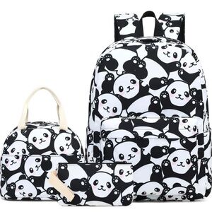 NEW 3 in 1 Panda Backpack, Lunch Pail, & Pencil Case Bag
Tear-Resistant Fabric